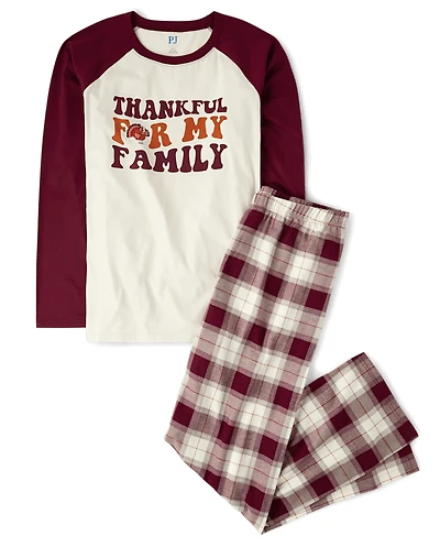 Pyjama Famille assorti Thankful en coton et flanelle pour hommes