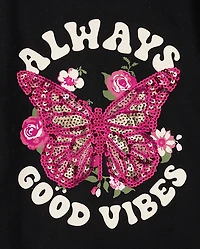 Girls Graphic Twist Back Top