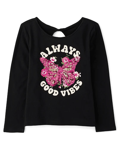 Haut à dos torsadé graphique pour filles