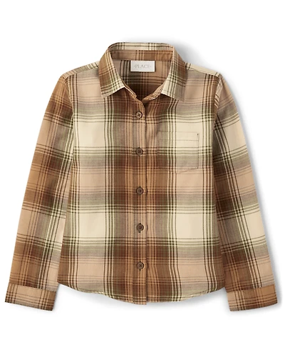 Girls Plaid Flannel Button Up Shirt