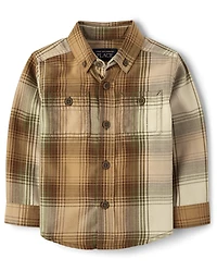 Baby And Toddler Boys Dad Me Plaid Flannel Button Up Shirt