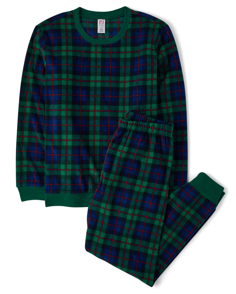 Adult Matching Family Tartan Plaid Microfleece Pajamas