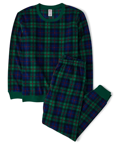Adult Matching Family Tartan Plaid Microfleece Pajamas