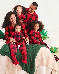 Adult Matching Family Buffalo Plaid Microfleece Pajamas