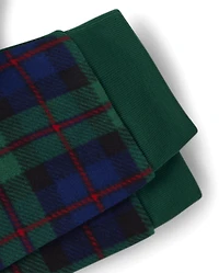 Pyjamas assortis pour enfants en microfibre polaire à carreaux tartan