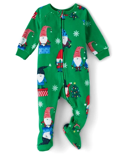 Baby And Toddler Matching Family Gnomes Microfleece Footed One Piece Pajamas