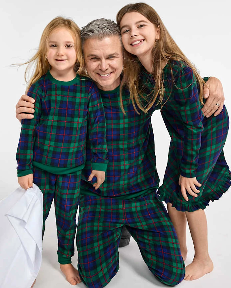Baby And Toddler Matching Family Tartan Plaid Microfleece Pajamas