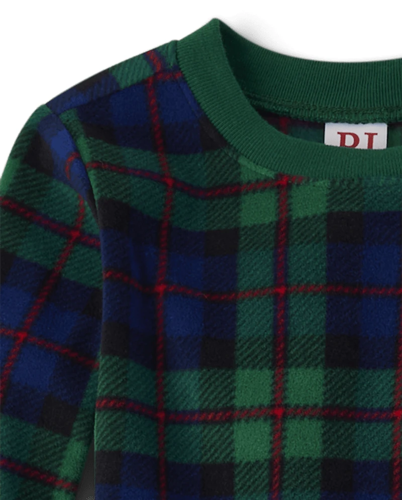 Baby And Toddler Matching Family Tartan Plaid Microfleece Pajamas