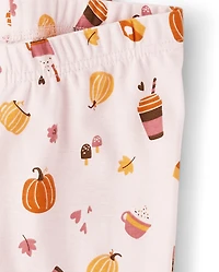 Girls Mommy And Me Pumpkin Spice Snug Fit Cotton Henley Pajamas