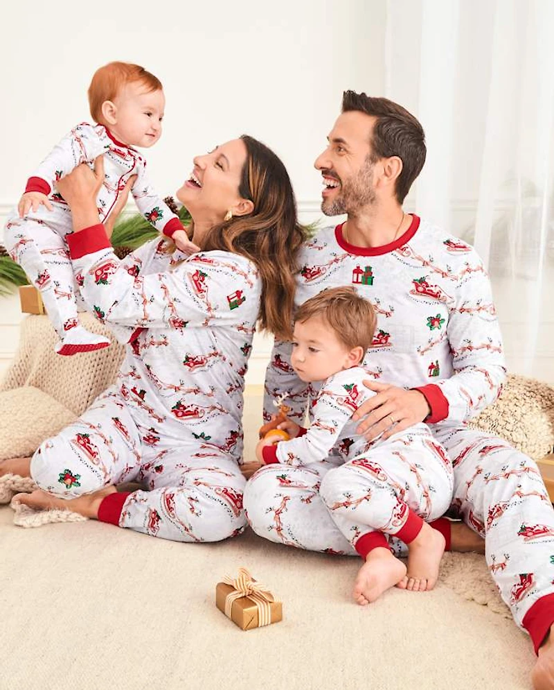 Adult Matching Family Santa Sleigh Cotton Pajamas