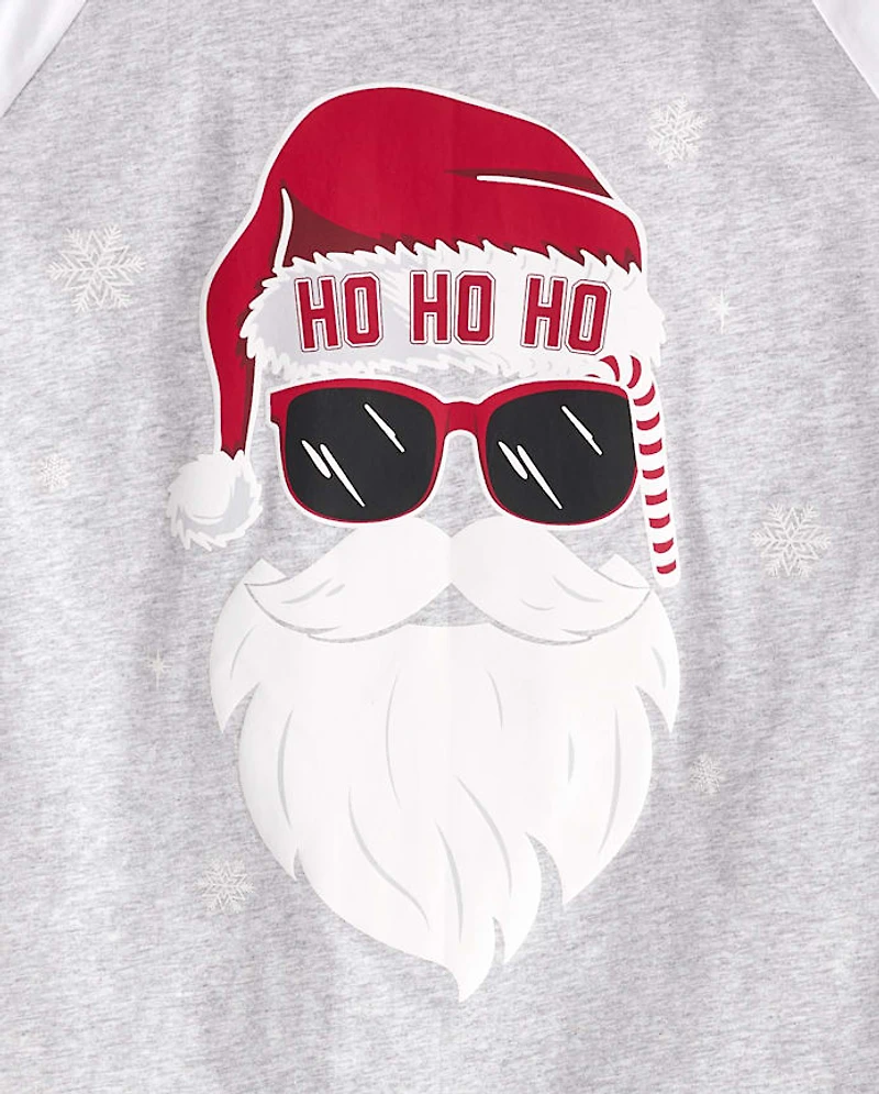 Adult Matching Family Glow Santa Sunglasses Cotton Pajamas