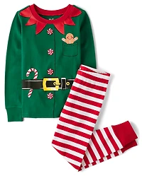 Kids Elf Snug Fit Cotton Pajamas