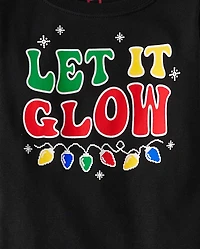 Kids Matching Family Glow Christmas Lights Snug Fit Cotton Pajamas