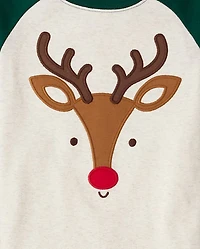 Kids Reindeer Face Snug Fit Cotton Pajamas