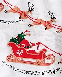 Pyjamas en coton ajustés assortis pour bébés et jeunes enfants, motif traîneau du Père Noël toute la famille