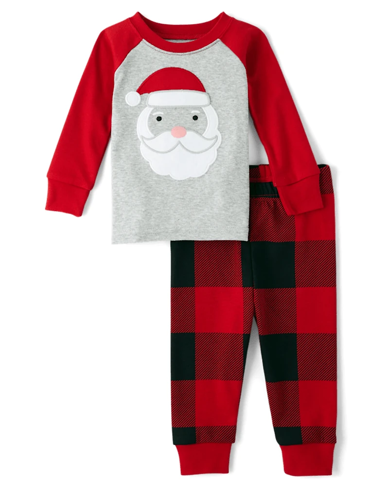 Baby And Toddler Santa Face Snug Fit Cotton Pajamas