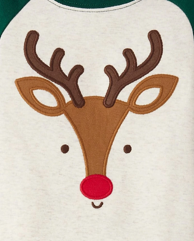 Baby And Toddler Reindeer Face Snug Fit Cotton Pajamas