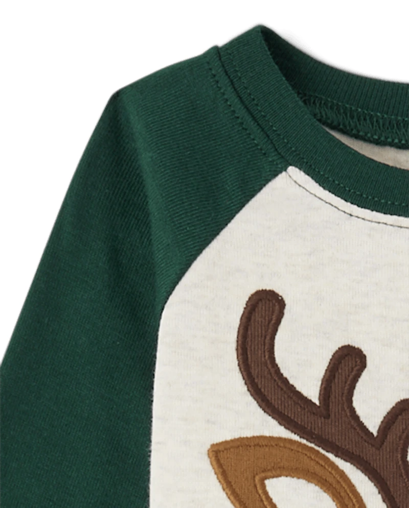 Baby And Toddler Reindeer Face Snug Fit Cotton Pajamas