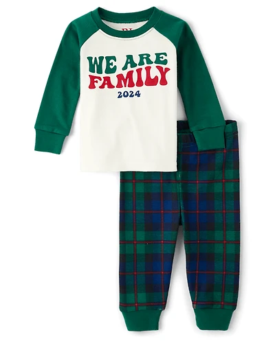 Pyjamas en coton ajustés pour bébés et jeunes enfants « We Are Family » 2024