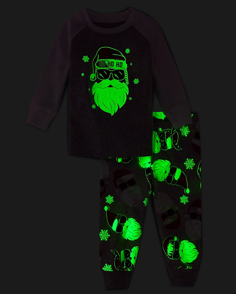 Baby And Toddler Matching Family Glow Santa Sunglasses Snug Fit Cotton Pajamas