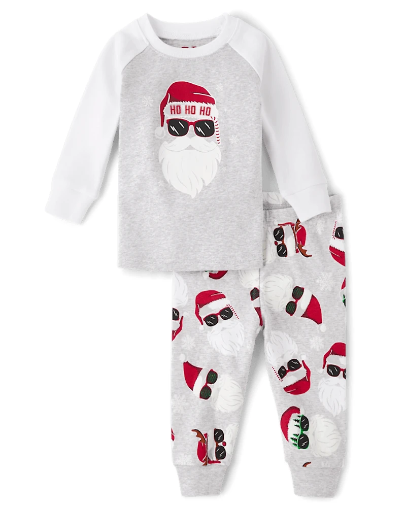 Baby And Toddler Matching Family Glow Santa Sunglasses Snug Fit Cotton Pajamas