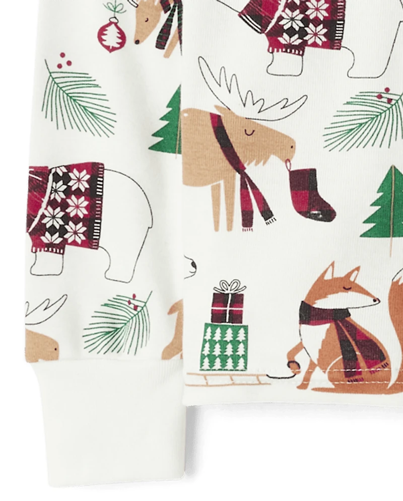 Kids Matching Family Animal Snug Fit Cotton Pajamas