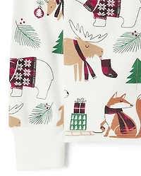 Kids Matching Family Animal Snug Fit Cotton Pajamas