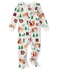 Baby And Toddler Matching Family Animal Snug Fit Cotton Footed One Piece Pajamas