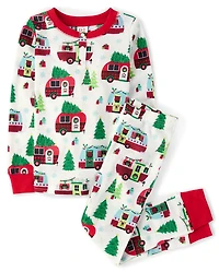 Kids Matching Family Camper Thermal Henley Pajamas