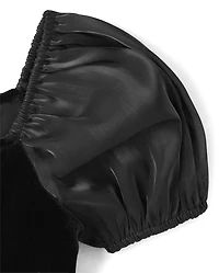 Girls Velour Fit And Flare Dress