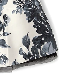 Girls Floral Velour Fit And Flare Dress