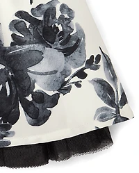 Toddler Girls Floral Velour Fit And Flare Dress