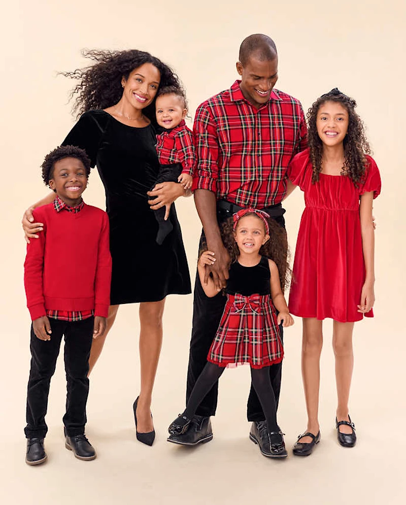 Womens Matching Family Velour Fit And Flare Dress