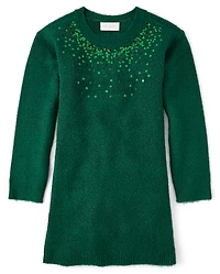 Fille Paillettes Robe chandail