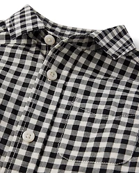 Baby And Toddler Boys Dad Me Print Poplin Button Up Shirt