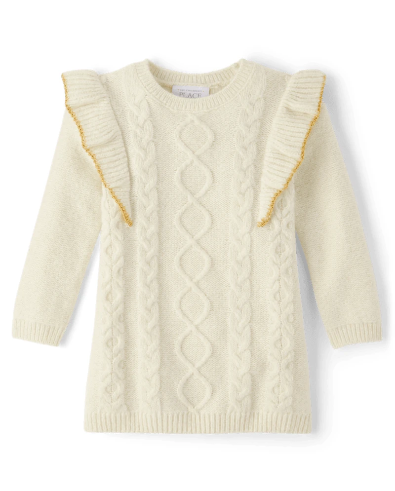 Baby And Toddler Girls Cable Knit Sweater Dress