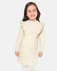 Baby And Toddler Girls Cable Knit Sweater Dress