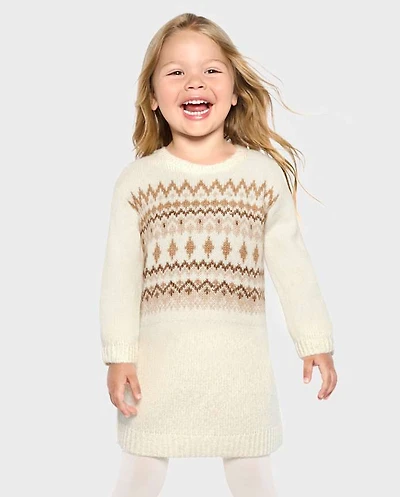 Toddler Girls Mommy And Me Fairisle Sweater Dress