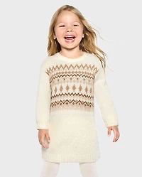 Toddler Girls Mommy And Me Fairisle Sweater Dress