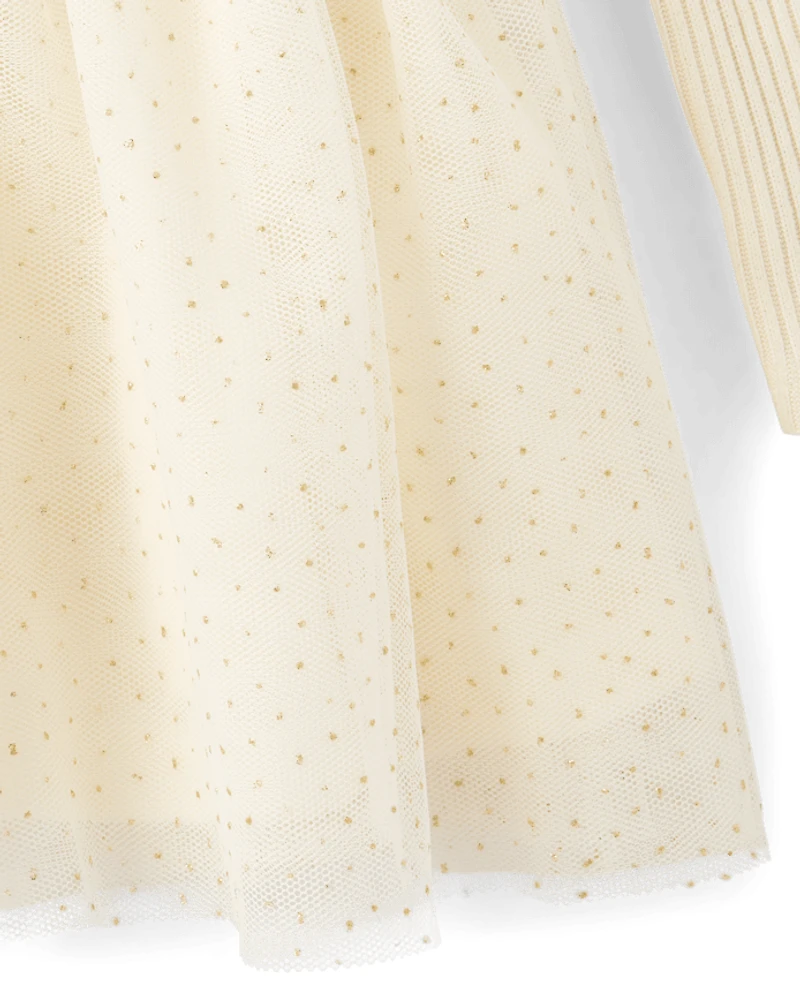 Toddler Girls Foil Ribbed Tutu Dress