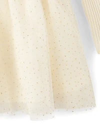 Toddler Girls Foil Ribbed Tutu Dress