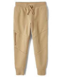 Boys Side Zip Premium Fleece Jogger Pants