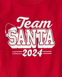Baby And Toddler Matching Family Team Santa 2024 Graphic Tee