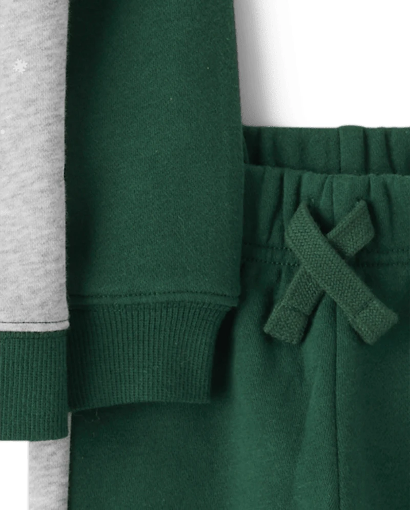 Baby And Toddler Boys Train Premium Fleece 2-Piece Outfit Set