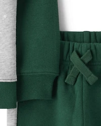 Baby And Toddler Boys Train Premium Fleece 2-Piece Outfit Set