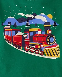 Haut à volants motifs de train pour bébés et petits garçons