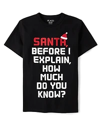 Boys Santa Explain Graphic Tee