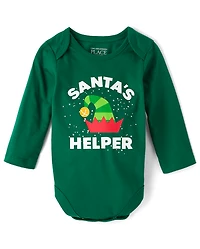 Baby Boys Santa's Helper Graphic Bodysuit