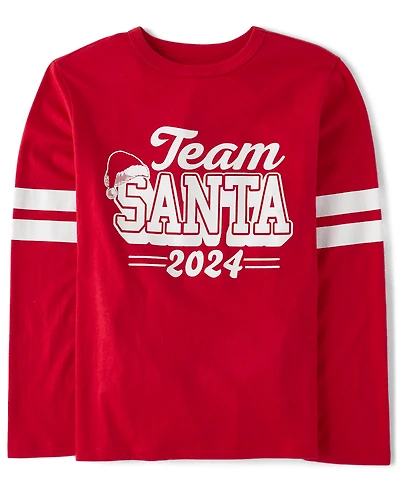 T-shirt graphique assorti pour enfants, équipe familiale du Père Noël 2024