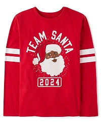 Kids Matching Family Team Santa Face 2024 Graphic Tee
